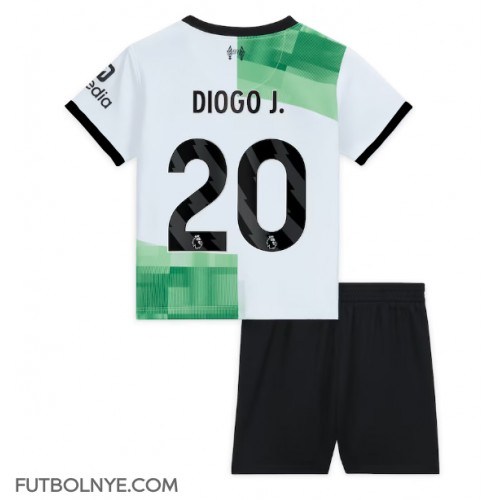 Camiseta Liverpool Diogo Jota #20 Visitante Equipación para niños 2023-24 manga corta (+ pantalones cortos)